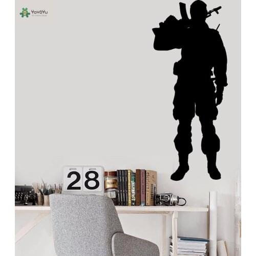 YOYOYU Vinyl Wall Decal Military Gun Soldier Kids Boy Bedroom Art Modern Removable Home Decoration Stickers FD530