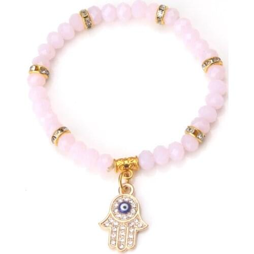 EYE EVIL 1pcs new fashion eye white palm bracelet material trendy round evil eye charm bracelet for woman jewelry gift