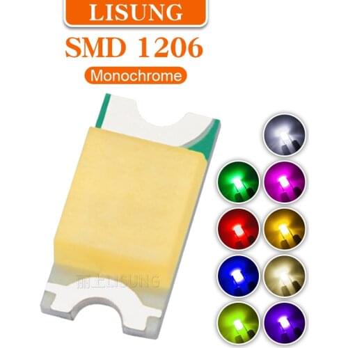 1000pcs/bag 3v 2v Smd 1206 Led Smt Red Yellow Green Warm White Blue Light Emitting Diode Led Light Diode Set