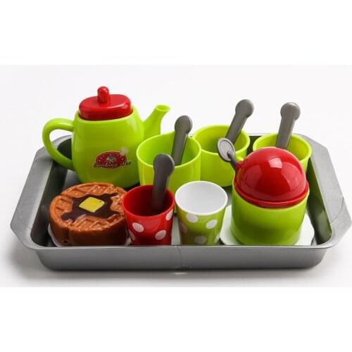 15Pcs Tableware Mini Cute Coffee Tea Set Pretend Play DIY Kitchen Toys for Children Christmas Gift