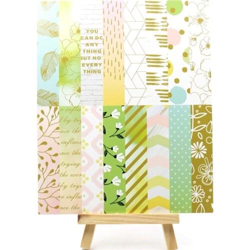 YPP CRAFT 16pcs Foil Lovely Pattern Paper for Scrapbooking Happy Planner/Card Making/Journaling Project