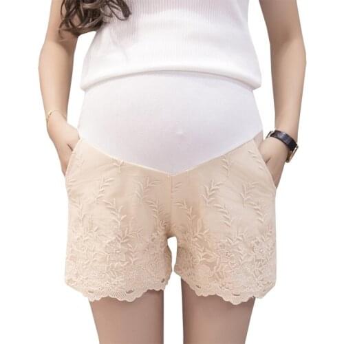 2019 maternity pants maternity clothes summer new fashion wild lace outside wearing stomach lift shorts Korean pregnancy pants