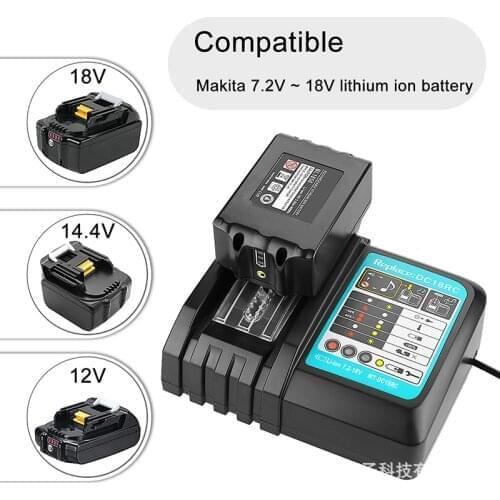 2020 DC18RCT Li-ion Battery Charger 3A Charging Current for Makita 14.4V 18V BL1830 Bl1430 DC18RC DC18RA Power tool Freeshipping