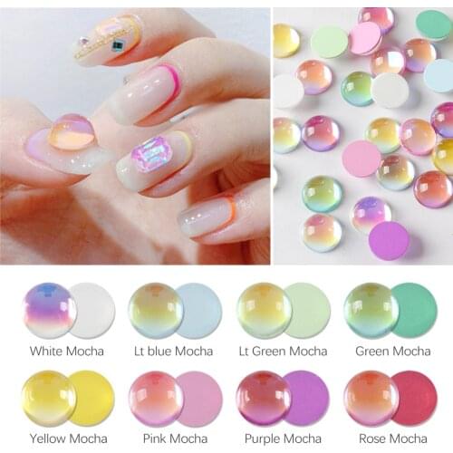 30pcs Mocha Mix color 3D Nail Art Rhinestones Korea Style Glossy Round Shaped Crystals For DIY Nails Art Decoration