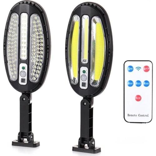 30W COB LED Solar Lamp Pir Motion Sensor Outdoor Security Light Remote Control Emergency SOS Night Lamp 3Modes Camping Lantern