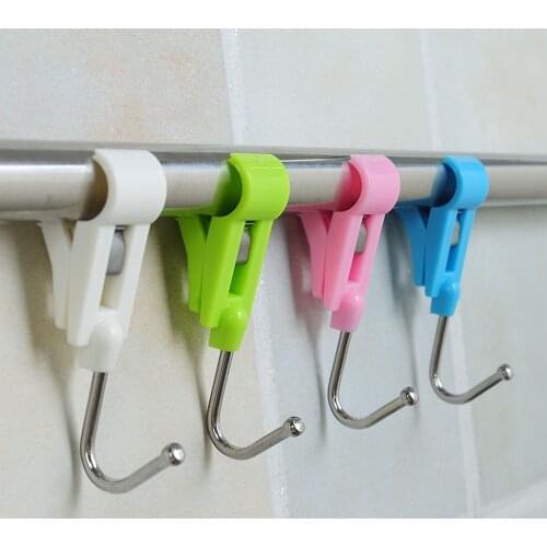 4Pcs Clamp Lever Hook Travel Portable Hanging Clothes Rails Clips Storage Holders Organizer Household Home Essential