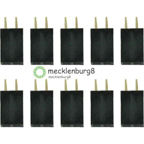 50PCS Single Row 1x2 1*2 2P 2PINS 2 PIN Pins 2.54mm Pitch Female Header Straight Diy Electronic 2.54 mm