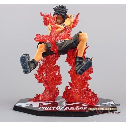 6" 14cm One Piece Fire Fist Ace - Portgas D Ace Cross Fire Battle Ver. Zero PVC Action Figure Collection Model Toy