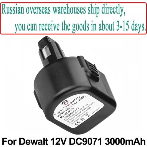 12V 3.0Ah 3000mAh NI-MH Replacement Power Tool Battery for Dewalt DW9071 DW9072 DC9071 DE9037 DE9071 DE9072 DE9074