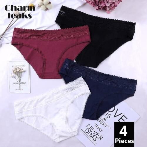 Charmleaks Women Briefs Cotton Underwear Panties Briefs Cotton Soft Ladies Solid Mid Waist Breathable High Quality Hot Sale