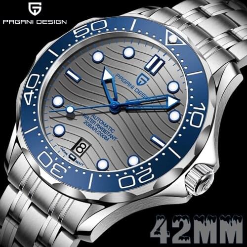 2021 New PAGANI DESIGN Wave Men Mechanical watch Luxury Automatic Watch for men NH35 Sapphire crystal Dive wristwatch clock man