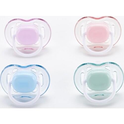 Baby Silicone Pacifier Soothing Infants Bite Chew Supplies Newborn Comfort Appease Nipple Flat Teat Pacifiers