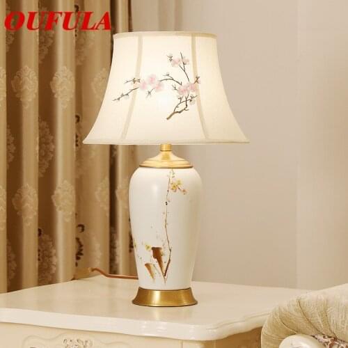DLMH Ceramic Table Lamps Desk Lights Luxury Modern Contemporary Fabric for Foyer Living Room Office Creative Bed Room Hotel