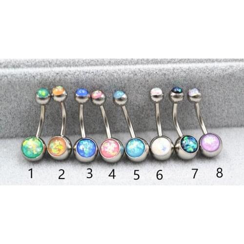 30pcs Opal Navel Belly Button Rings Sexy Woman Belly Piercing Barbell Surgical Steel Navel Piercing Girls Fashion Body Jewelry