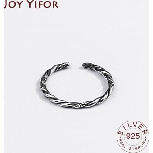 925 Sterling Silver Rings for Women Iron Vintage Wedding Trendy Jewelry Large Adjustable Antique Rings Anillos