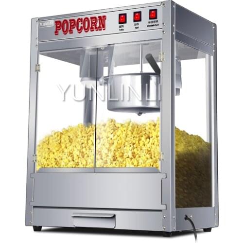 Commercial Popcorn Maker Electric Puffed Rice Maker 220v Automatic Corn Popper Stainless Steel Popcorn Machine