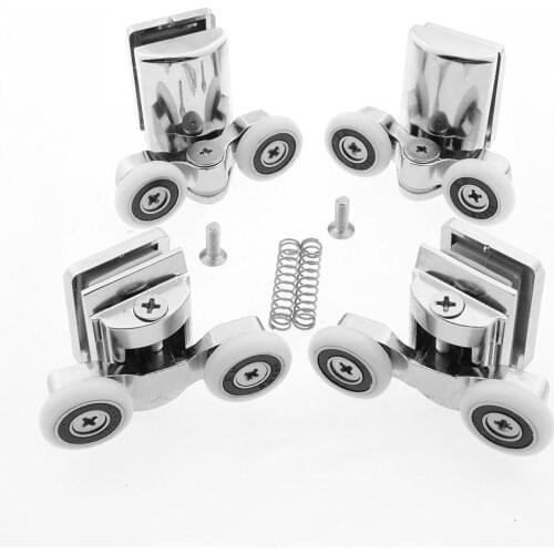 Set of 4 Zinc Alloy Shower Door Rollers/Runners 23mm wheel dia Top&Bottom 980AB