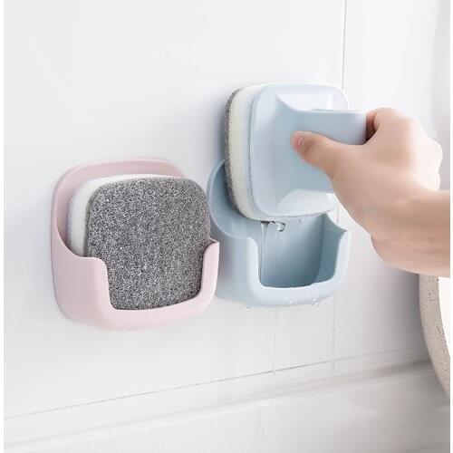 Kitchen Wall Hanging Pot Brush With Handle Sponge Wash Dishes Oil Clean