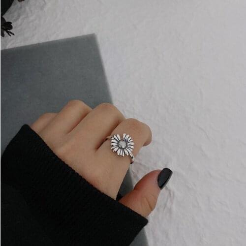 Summer Beach Vacation Knuckle Sunflower Rings for Women Girls Adjustable Finger Ring Charm Jewellery Wholesale Gifts