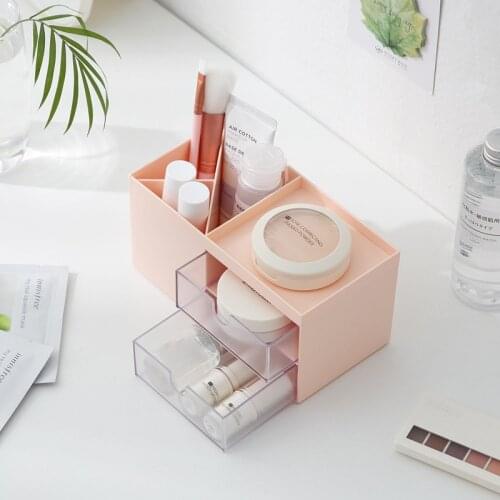 Multi-function Desktop Pen Holder Office School Storage Case Plastic Pen Box Desk Pencil Organizer Clear