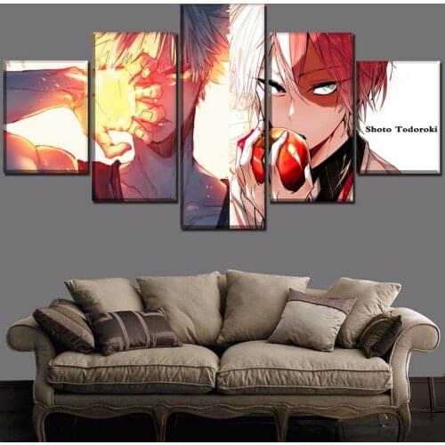 Wall Art Modular Poster 5 Panel My Hero Academia Canvas Painting Printed for Living Room Anime Pictures Home Decor
