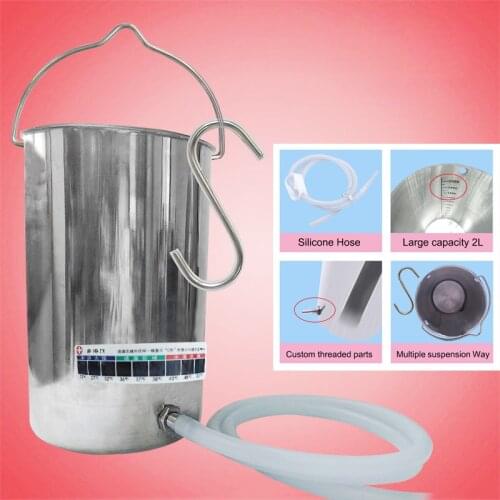 2000ml Stainless Steel Enemas Bucket Kits Anal Shower Kit Anal Douche Enema Anus Washing Enema Coffee Water Colon Cleansing