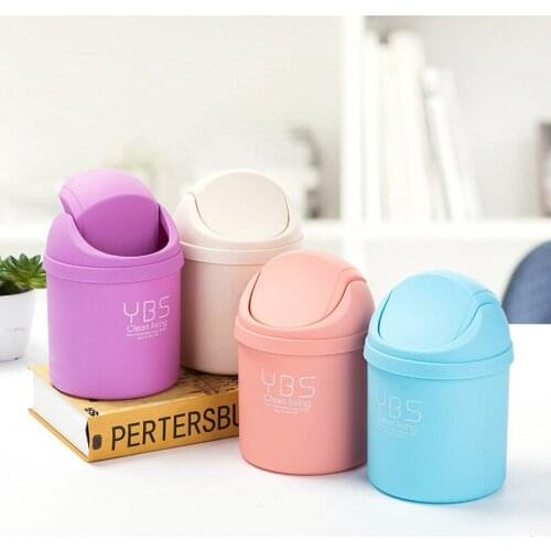Desktop Storage Box Waste Container Desktop Cleaning Barrel Creative Small Desk Organizer Storage Dustbins