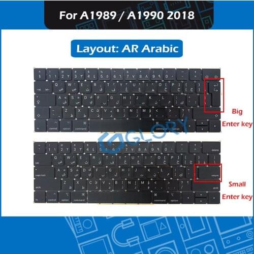New Laptop Replacement keyboard AR Arabic Layout For Macbook Pro Retina 13" 15" A1989 A1990 Arab Keyboard Mid 2018