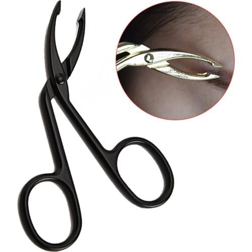 1PC Stainless Steel Elbow Eyebrow Pliers Clip Scissors Tweezers Straight Pointed Professional Eyebrow Plucking Makeup Tool
