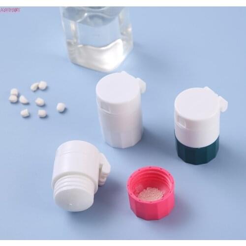 Portable 4 Layer Powder Tablet Grinder Powder Pill Cutter Medicine Splitter Box Storage Crusher 4 in 1