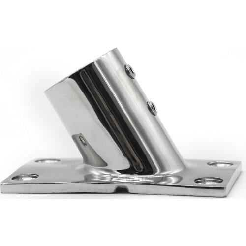 Boat Hand Rail Fitting-60 Degree 7/8 inch Rectangular Base-Marine 316 Stainless Steel usd by boats/awning