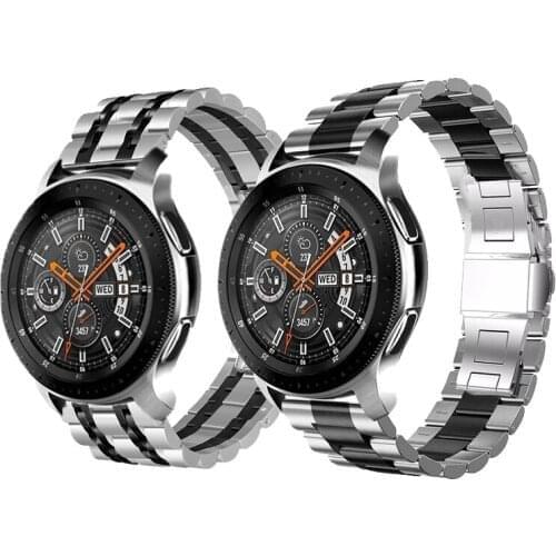 Stainless Steel Watchband for Samsung Galaxy Watch 46mm SM-R800 Sport Band galaxy watch 3 45mm Strap Wrist Bracelet Silver Black