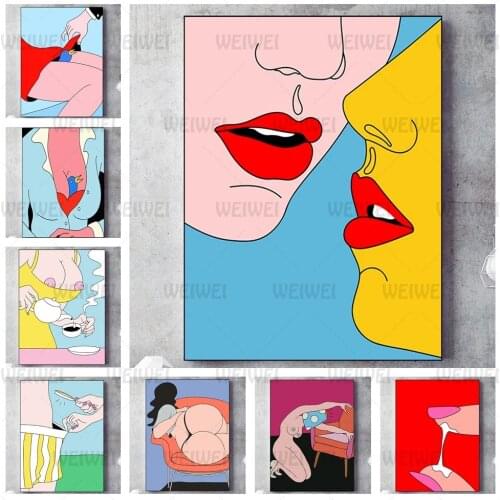 Sexy Abstract Coffee Hotel Wall Art Home Decoration Canvas Painting Art Nordic Decoration Room Poster