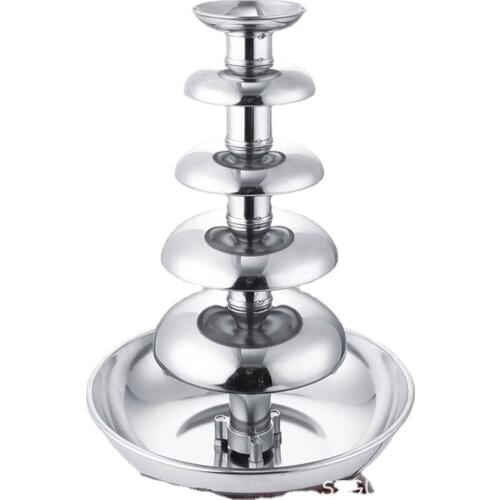 Stainless Steel Chocolate Fountain Five Layers Creative Design Chocolate With Heating Fondue Machine DIY Waterfall For Party
