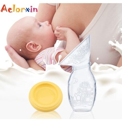 100ml Silicone Baby Breastfeeding Bottle Manual Breast Pump Maternal Milk Collector Holder Puerperal Nursing Pump Accessories