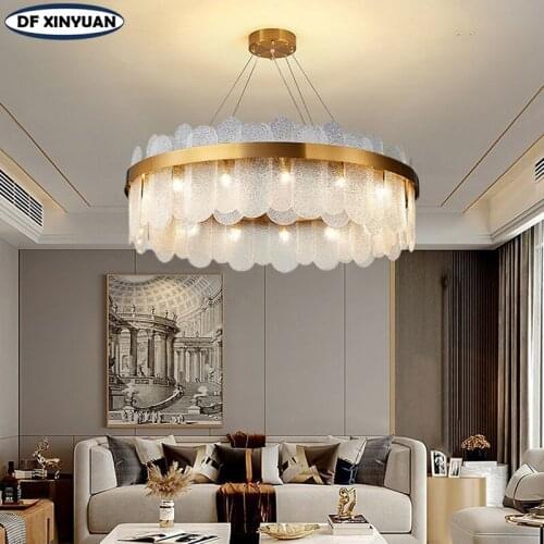 Nordic hotel luxury crystal chandelier villa indoor lighting living room LED ceiling lamp restaurant chandelier factory direct