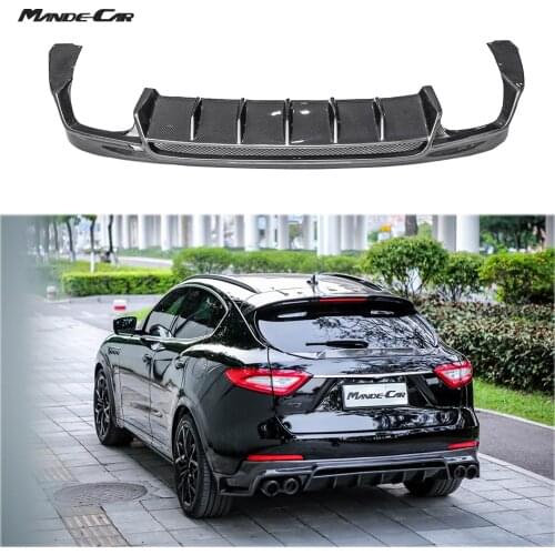 Larte Style Carbon Fiber Rear Lip Bumper Diffuser Fits Maserati Levante Rear Body Splitter Valance