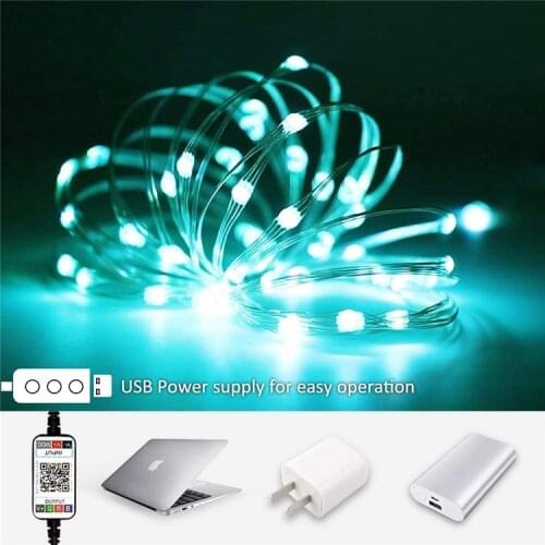 LED String Lights Mobile APP Intelligent Control USB Bluetooth Copper Wire Light String Christmas Tree Decorations Lights Custom