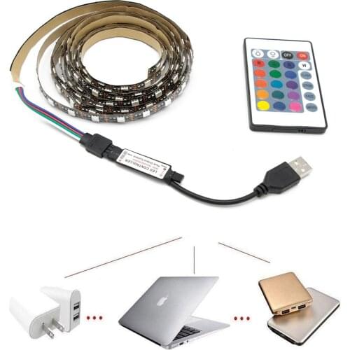 LED Strip Light RGB 5050 SMD 2835 Flexible Ribbon fita led light strip RGB 1/2/3/5M Tape Diode DC 5V+ Remote Control