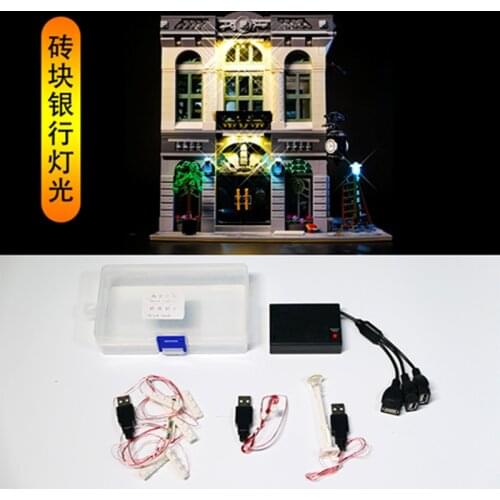 LED Light Kit for 10251 City Series Brick Bank Architecture Building Model Light Set Compatible with 15001 84001