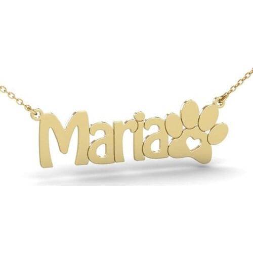 Ufine Personalized name or words gift for girl fashion pawprint pendant Necklace cooper high quality pendant necklace N2179