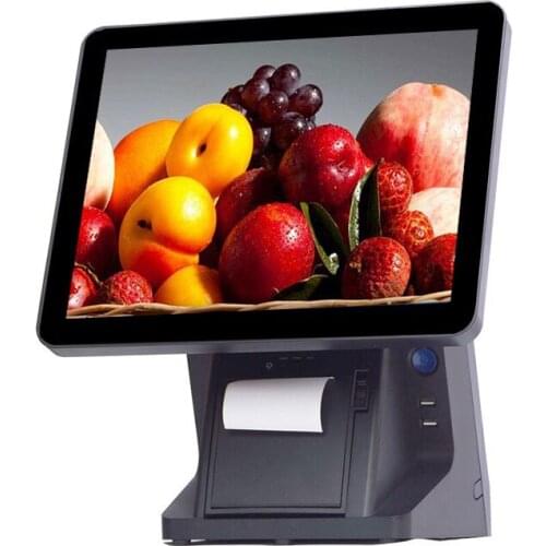 Stock 15" capacitive touch screen Pos Pos all in one VFD POS System for restaurant
