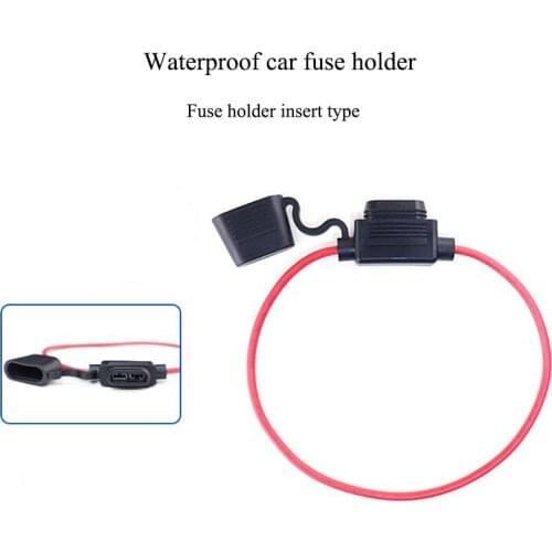 PVC+Copper Waterproof Car Fuse Holder With Line Precise Insert Type Fuses Box 16AWG Wire Fuse Holders For Automotive Accessories