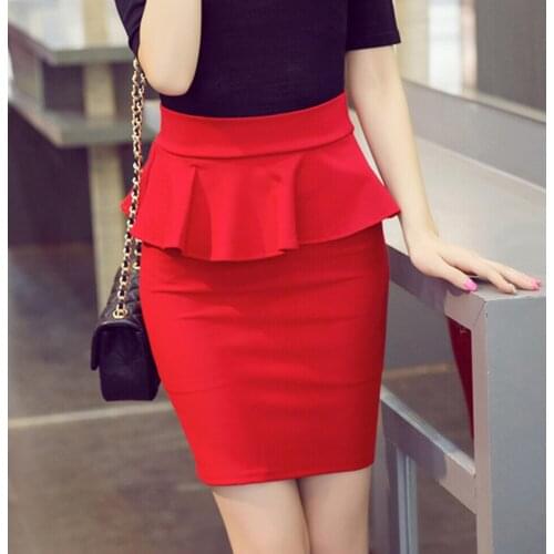 High Waist Elastic Pencil Skirt Female Bodycon Skirts Womens Summer Knee Length Back Split Ladies Office Saia plus size 4XL 5XL