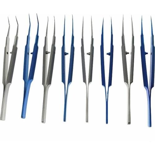 18cm Titanium Stainless Steel Tweezers Platform forceps Round Handle Ophthalmic Instruments 1pcs