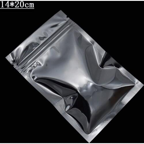14x20cm Wholesale Mylar Ziplock Food Bag Self Seal Metallic Package Bag for Food Water Proof Storage Bag with Zipper 1000Pcs