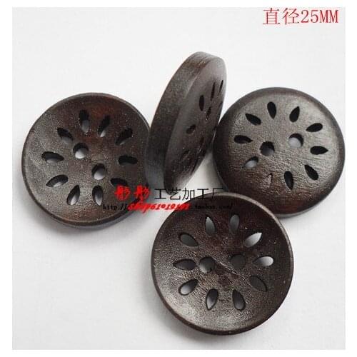 2015 deep color pierced work paint wooden buttons for diy 25mm 50pc