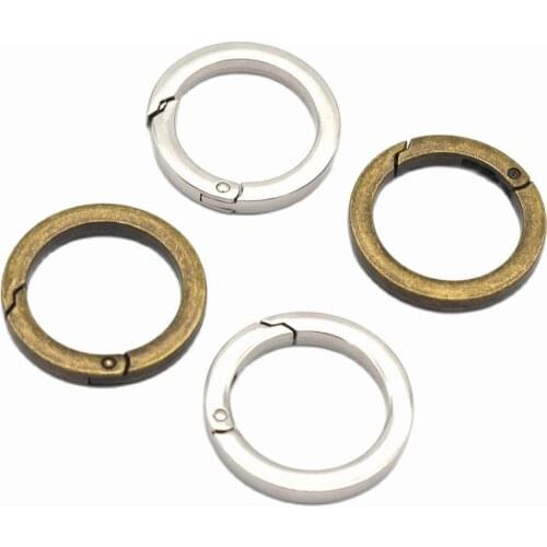 26mm Silver Round O Ring Metal Snap Clasp Gate Spring Snap Hook Gate O Ring Webbing Hook Bag Clasp Spring Buckle for Purse Bag M