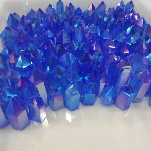 500g 3-5cm Natural Crystal Column Electroplating Wand Point Healing Stones Aquarium Crafts Making Ornaments Home Decor