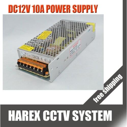 DC12V 10A 120W Power Supply Adaptor for CCTV Camera CCTV System 12V Security professional Converter Adapter, free shipping